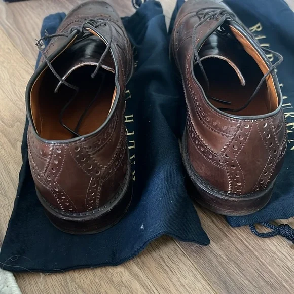 Ralph Lauren Sanderson Dark Brown Burnished Calf - men’s 10.5 - Picture 4 of 9